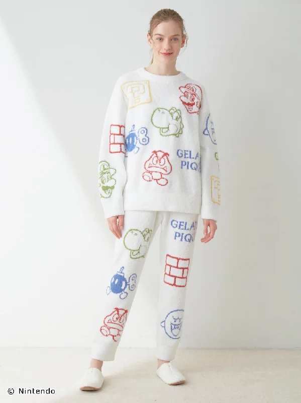 Women's Seasonal Attire SUPER MARIO™️ WOMENS Baby Moco Character Patterned Jacquard Pullover