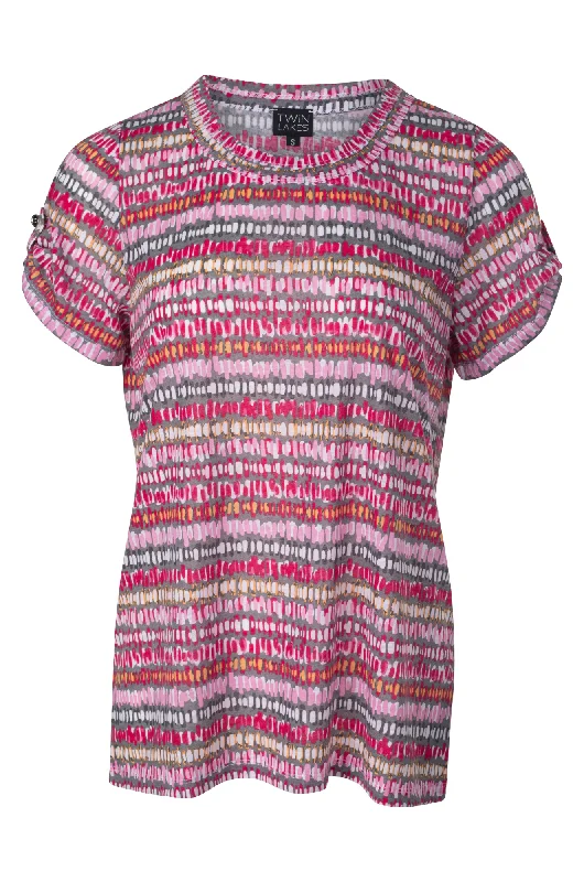 Women's Transitional Garments Hi low hemline printed Tunic | Cerise Silver Abstract | 6740A1