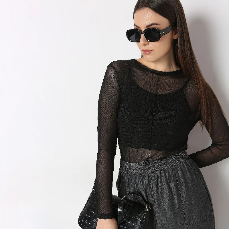 Casual Clothes For Women Regular Fit Solid Crop Top