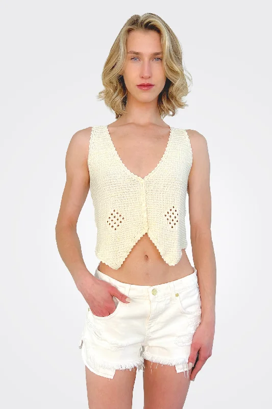 High-Quality Women's Fashion Dresses Mesh Crochet Vest - Funfetti