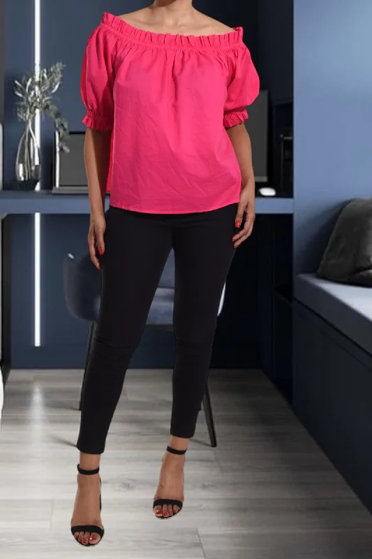 Early Bird Offer Cerise Off Shoulder Top