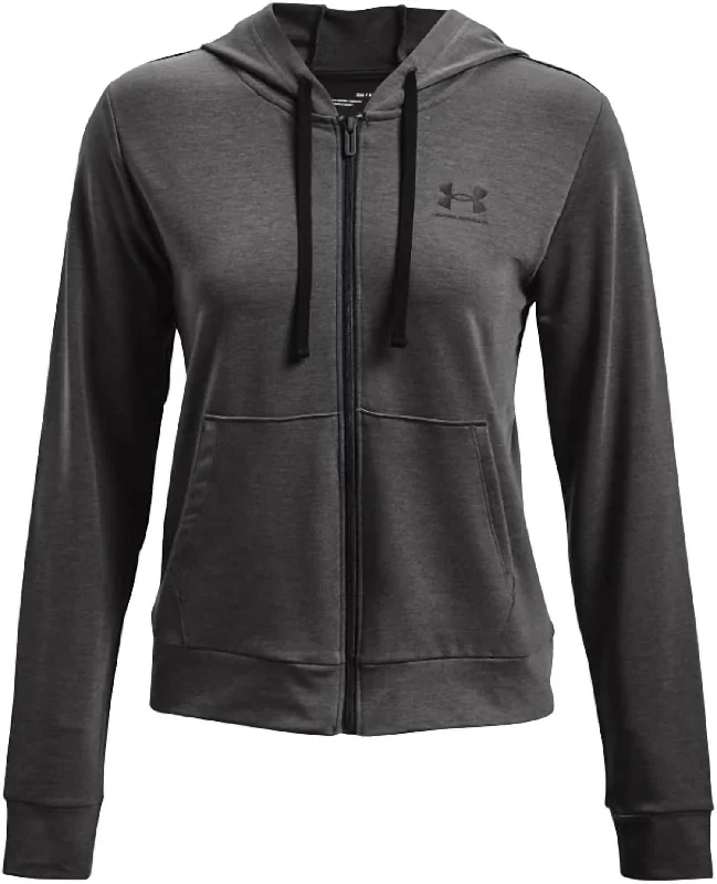 Minimalist Women's Fashion Clothing Women's Rival Terry Zip Hoodie In Gray