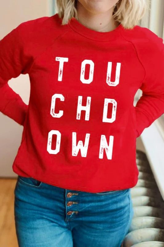 Glamorous Evening Wear Bright Red Touchdown Sweatshirt - FINAL SALE