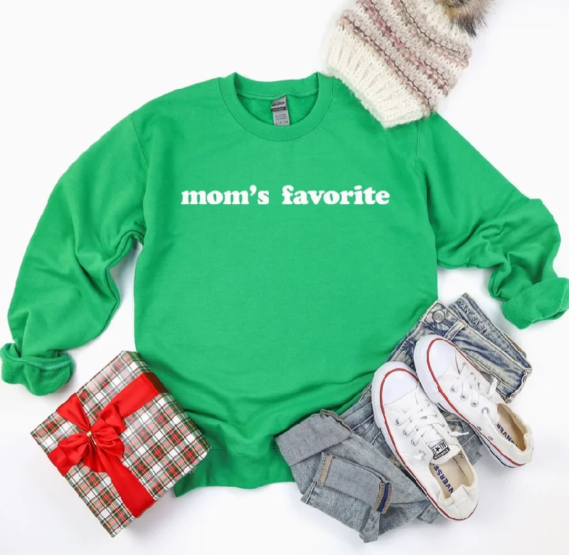 Free Spirited Fashion Green Mom's Favorite Sweatshirt - FINAL SALE