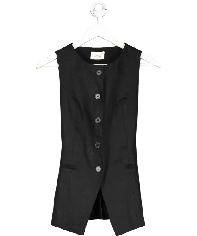 Women's Professional Attire DISSH Alessia Black Linen Vest UK 6