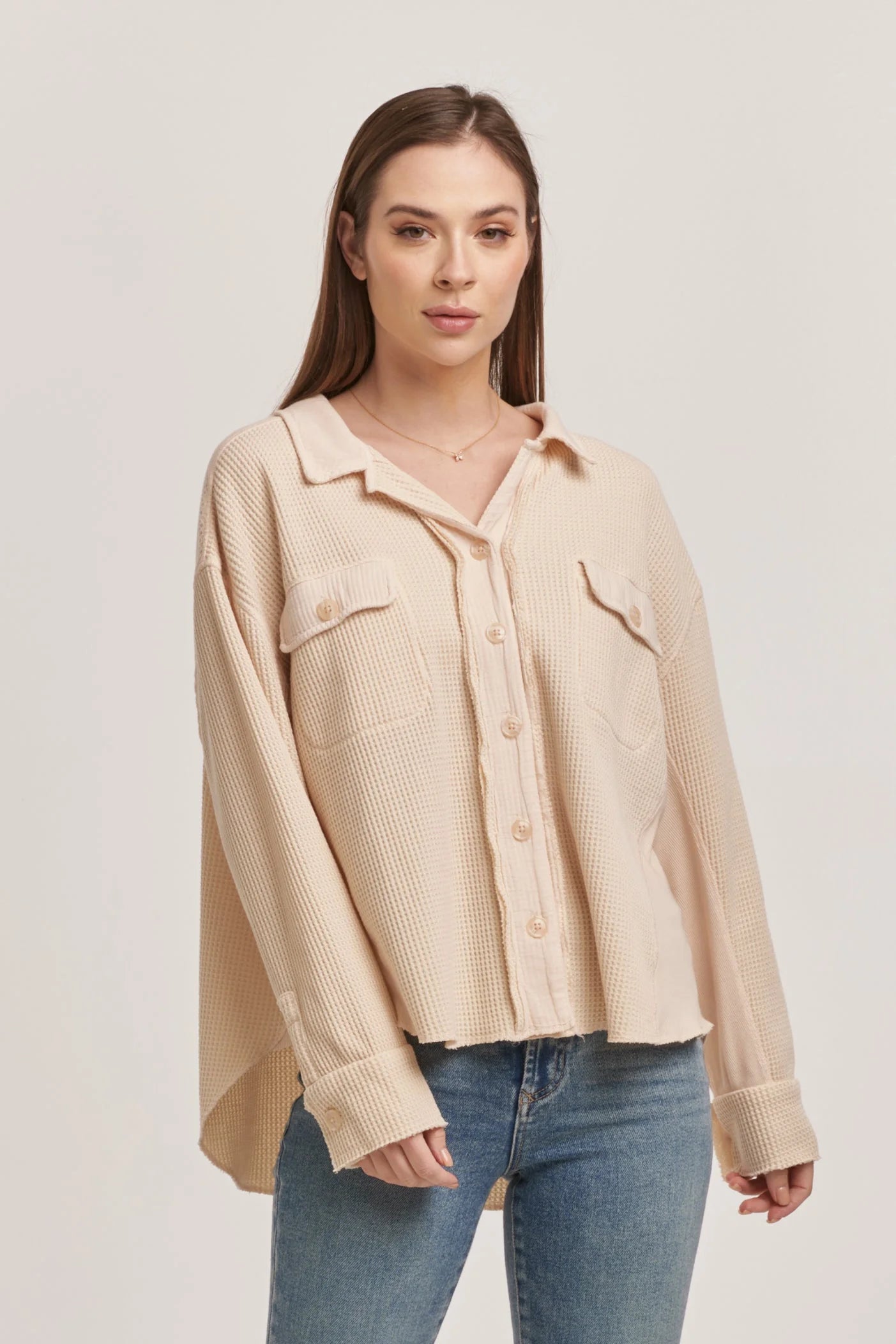 Summer Sale Foster Thermal Shirt Jacket - Cream