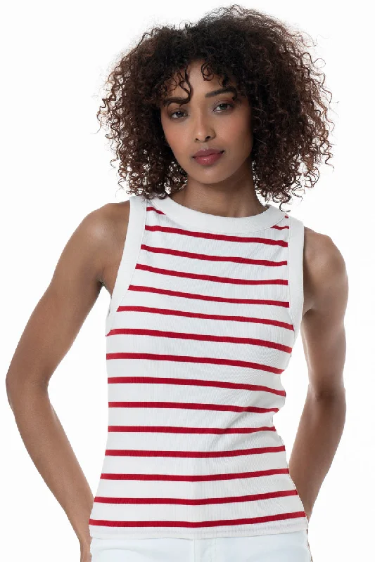 Women's Trendy Activewear Apparel Ribbed Tank Top _ 153829 _ Milk