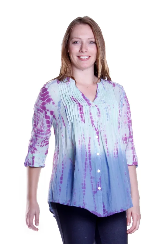 Holiday Discount Tie Dye Pleated Tunic