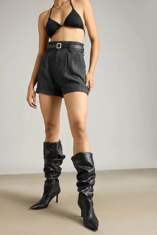 Clearance Sale Online Charcoal Belted Shorts