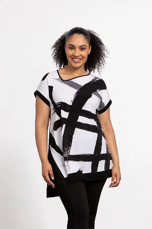 Casual Women's Clothing Dolman Angle Tunic | Abstract