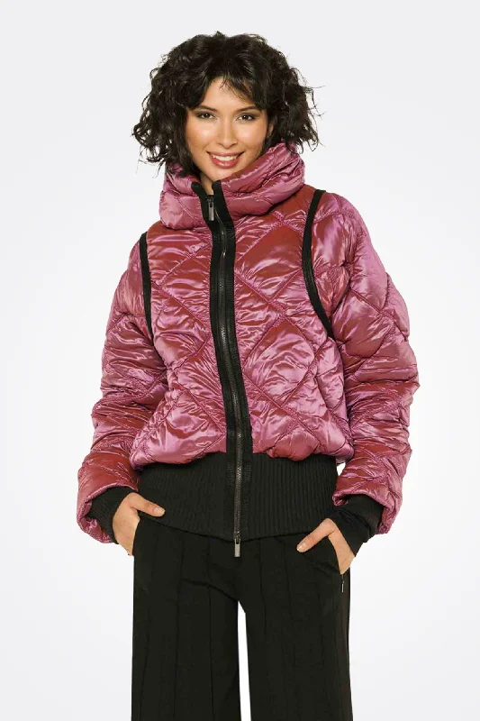 Premium Fabrics High Collar Jacket - Magenta