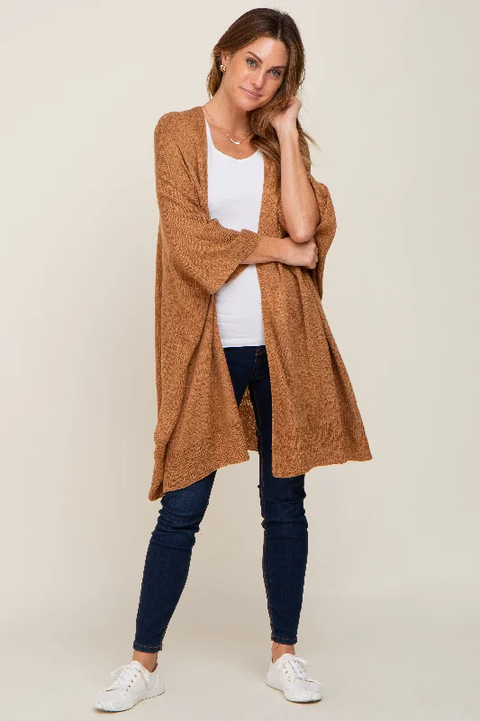 Best Online Boutiques Camel Knit Open Front Cardigan