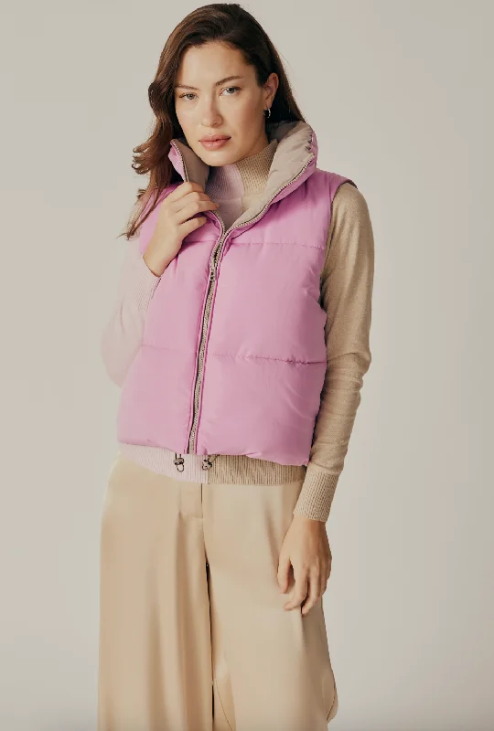 Extreme Clearance Deals Kansas Reversible Puffer Vest - Pink / Mink