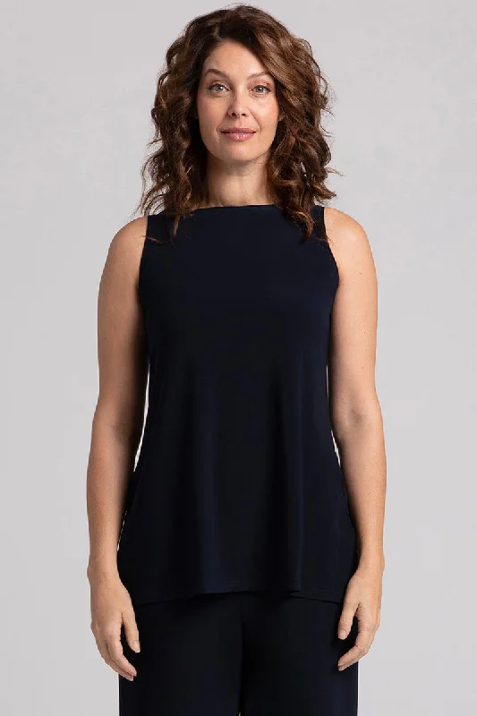 Plus Size Women's Fashion and Clothing Sleeveless Nu Ideal Tunic | Navy