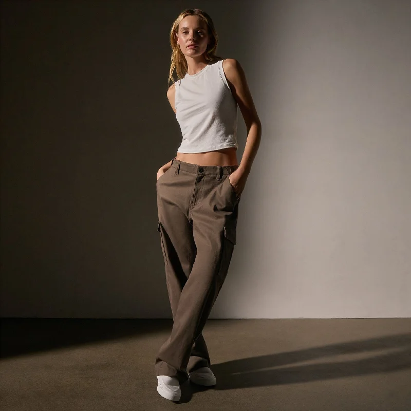 Women's Comfy Loungewear Outfit Cashmere Touch  Cargo Pant - Mushroom