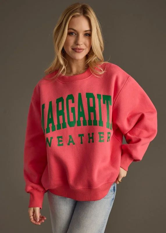 Elegant Styles Coral Margarita Weather Sweatshirt