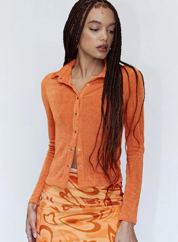 Workwear Fashion for Women Elody Long Sleeve Top Orange