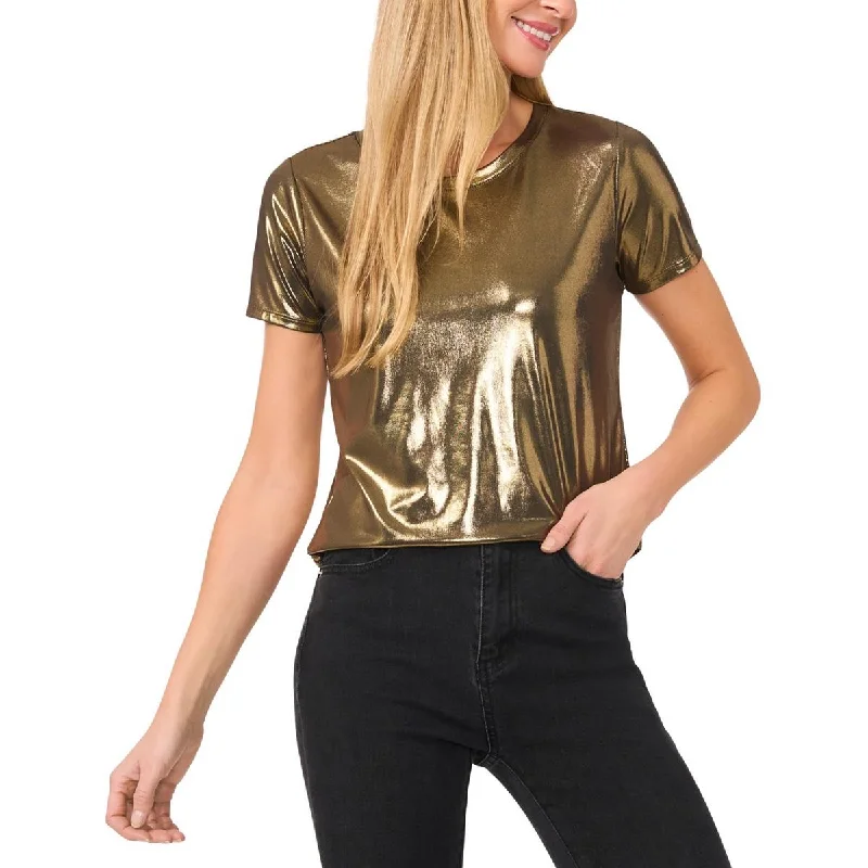 New Arrival Discounts Womens Metallic Polyester Pullover Top